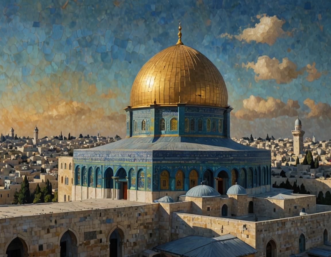 Dome of the Rock: Art Nouveau Impressionist View