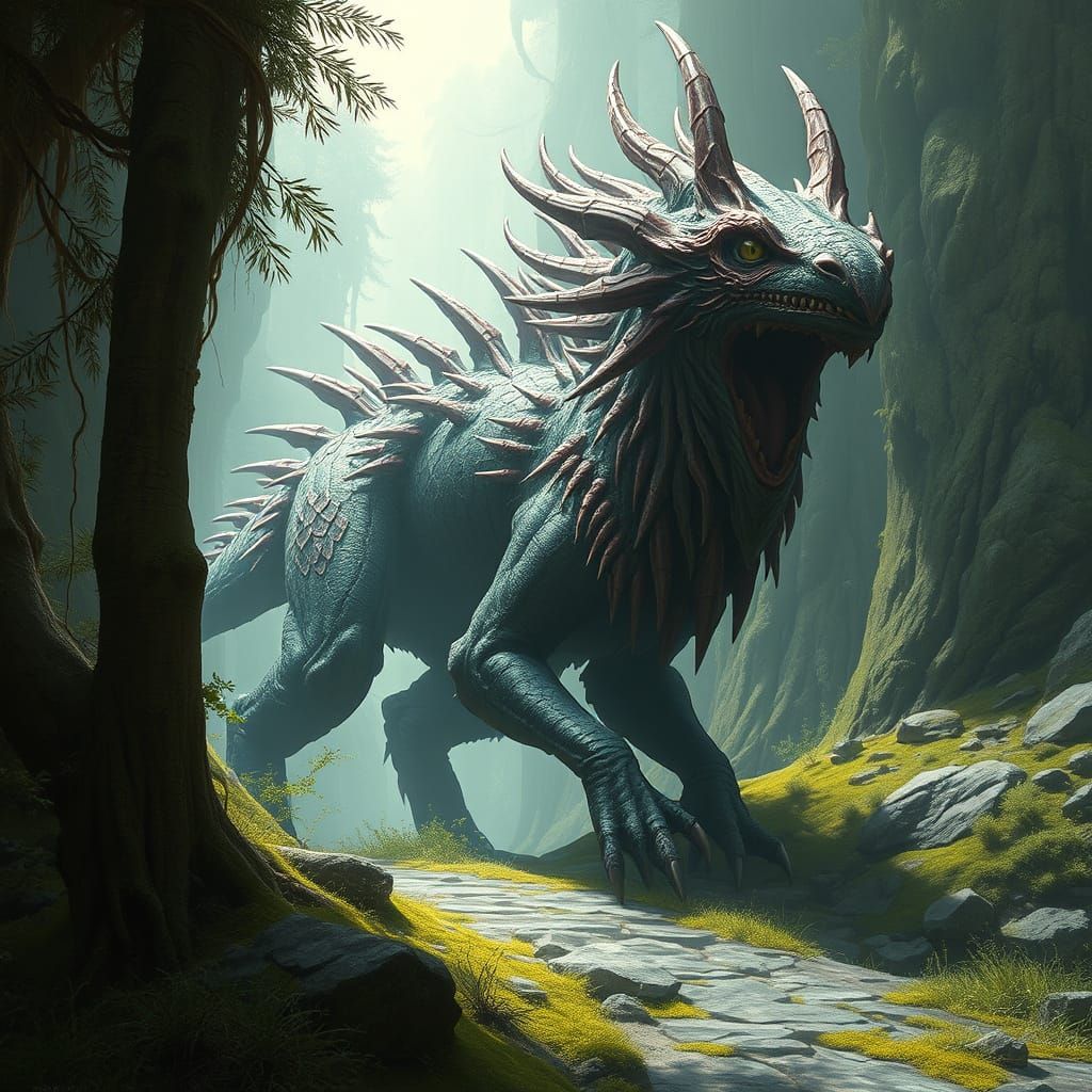 Realistic Majestic Creature in Fantastical Environment