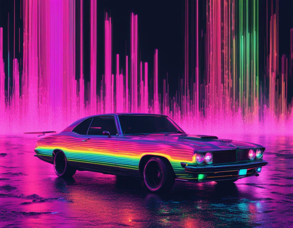 Glitchwave Muscle Car in RGB Drift