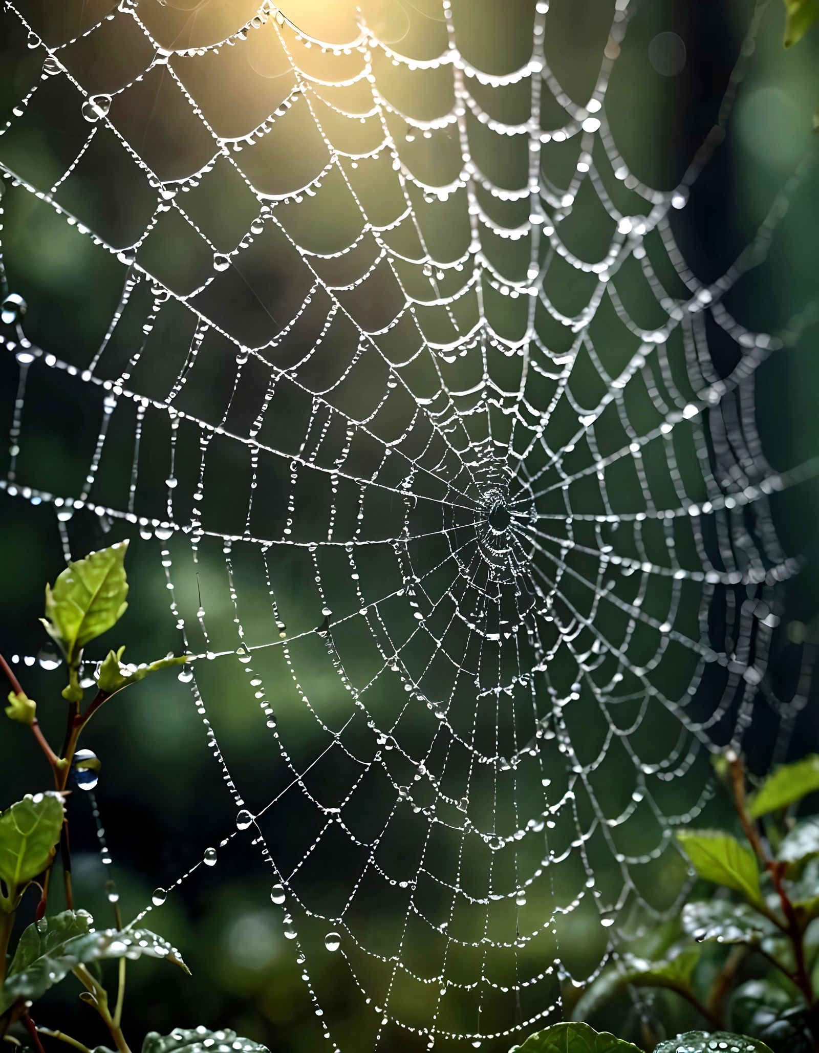 Dew-Kissed Spiderweb: Macro Photograph