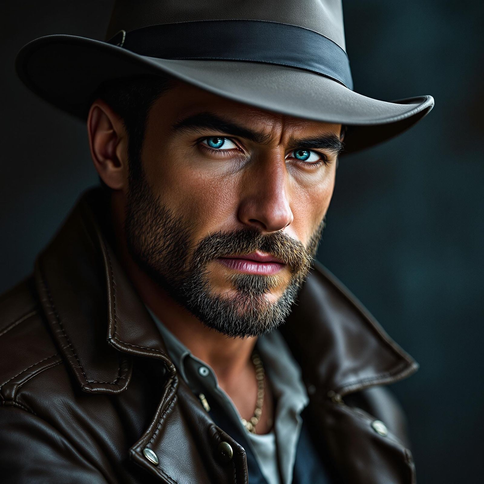 Rugged Archaeologist in Epic Cinematic Style