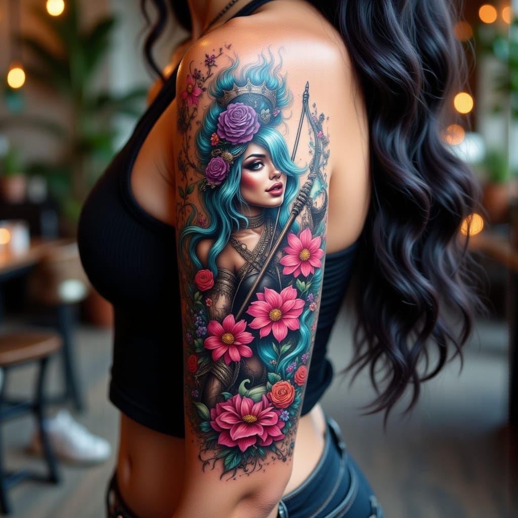 Sagittarius Centaur Sleeve Tattoo Design