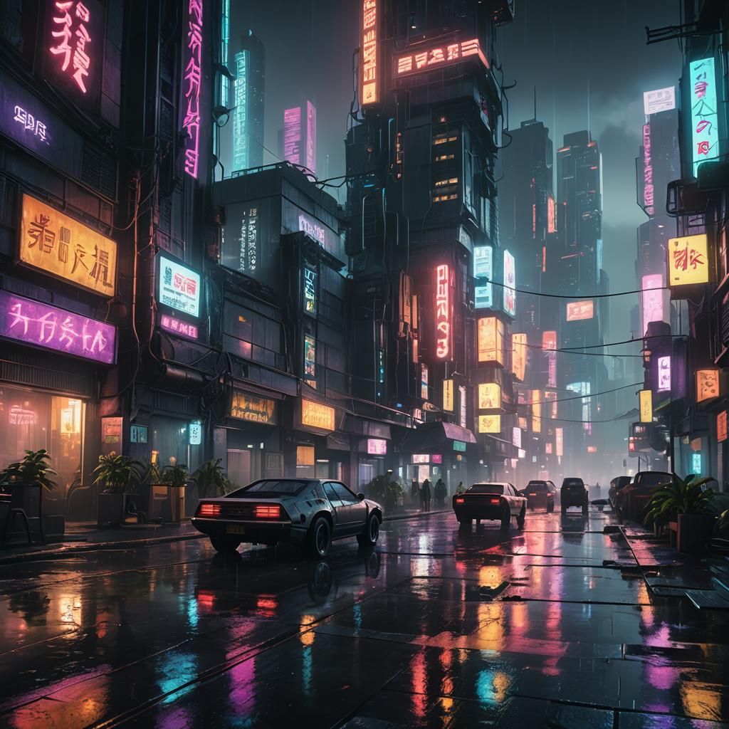Cyberpunk Cityscape on Earth in 2066