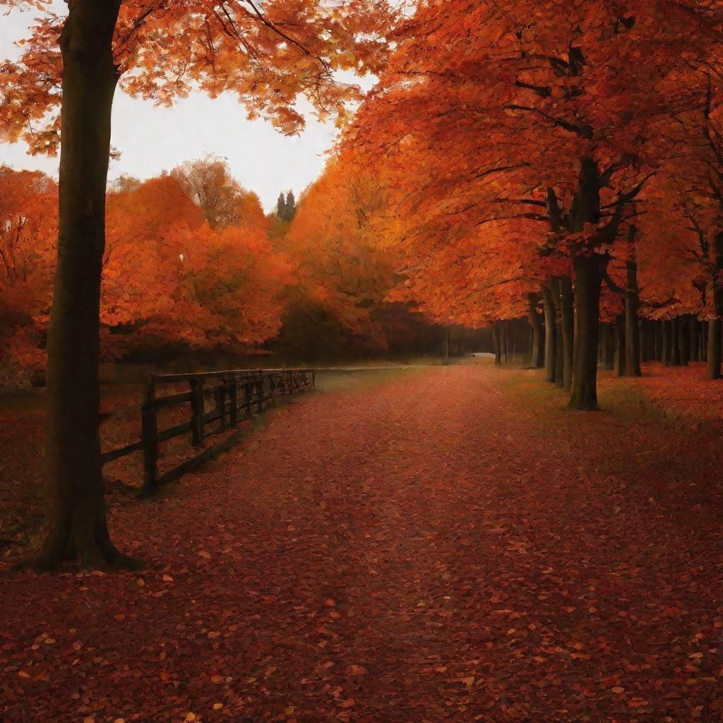 AI Interpretation of Autumnal Atmosphere