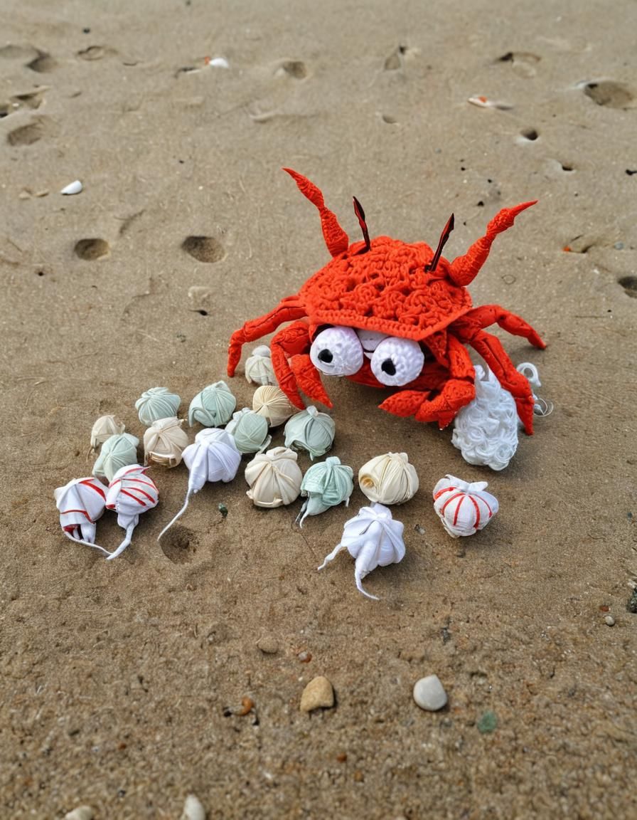 Nerdy Origami Crab Professor Teaches Yarn Crabs