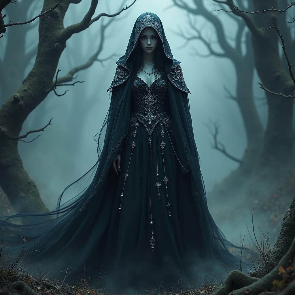 The beautiful Raven Queen entering the shadowfell