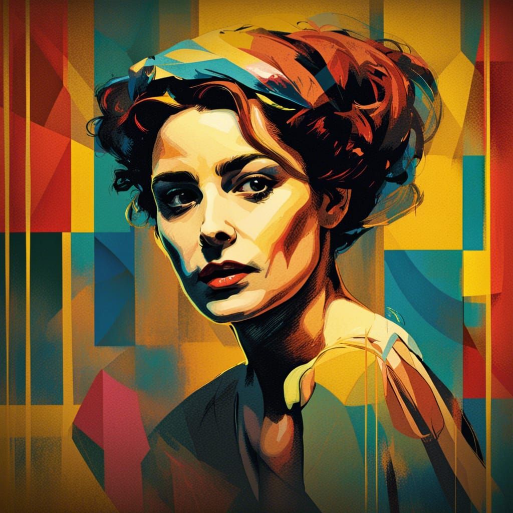 Dramatic Actress as Pop Art Screen Print
