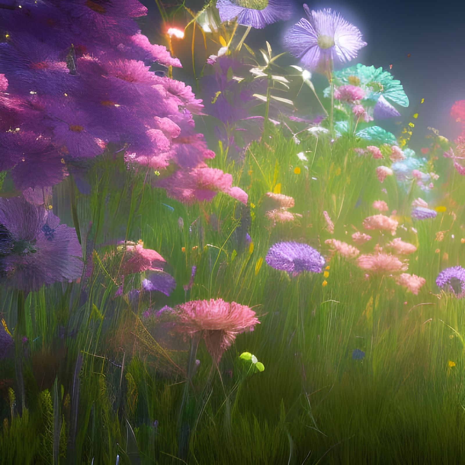 Iridescent Flowers in a Holographic Secret Garden