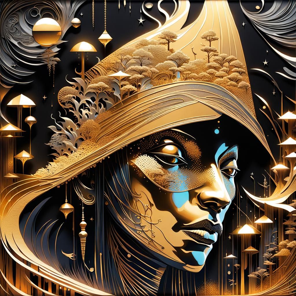 Sandman Metalwork Sculpture: Dark Fantasy Digital Art