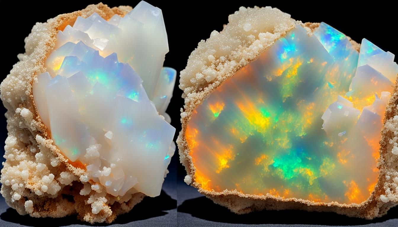 Opalescent Opal Crystal Specimen: Museum Quality Gemstone
