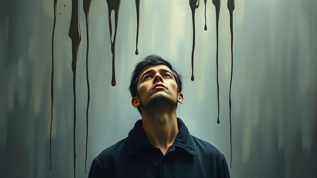 Contemplative Figure in Surreal Dreamscape