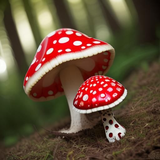 Hyper-realistic Amanita Muscaria Mushroom Photo