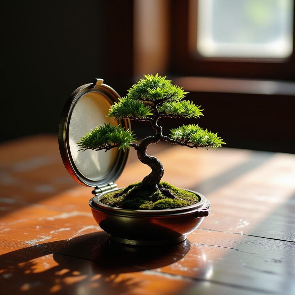 Bonsai Locket in the Style of Classic Portraiture