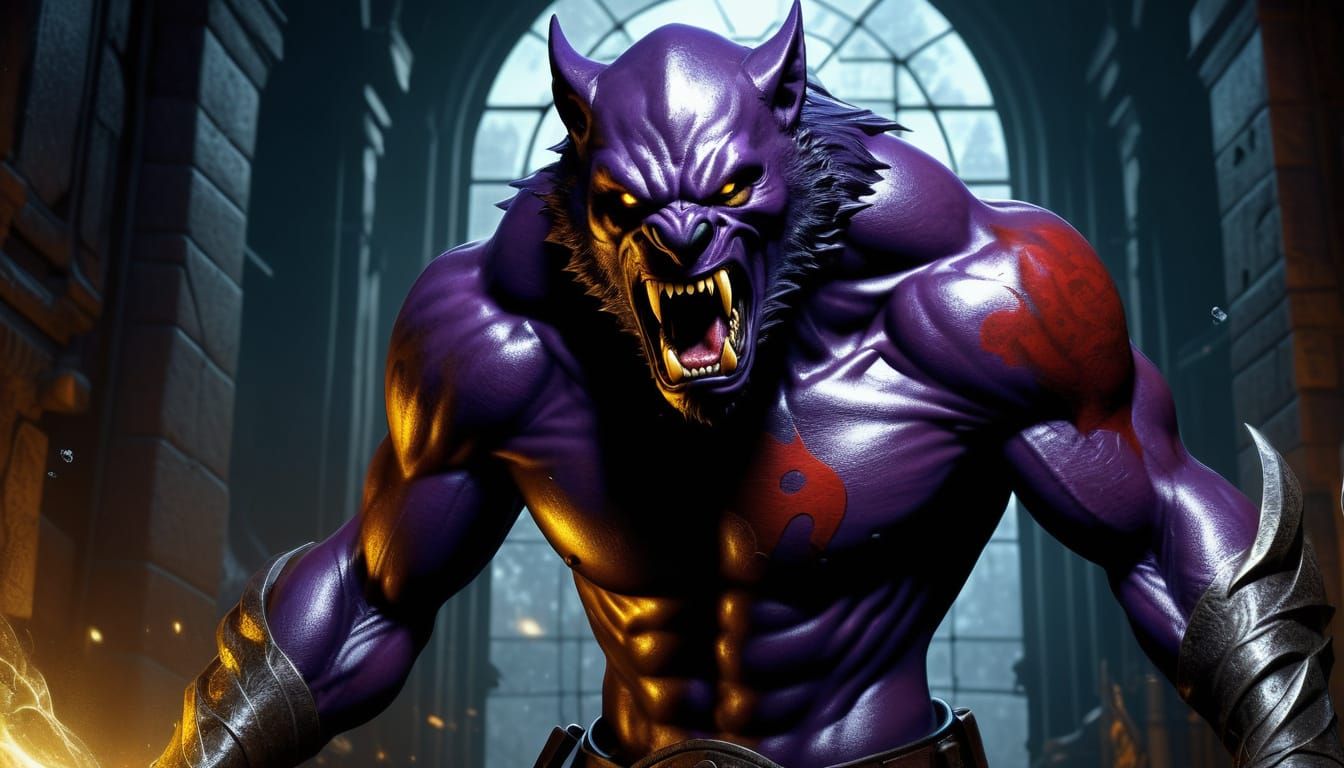 Werewolf with Razor Teeth: Dark Fantasy Concept Art