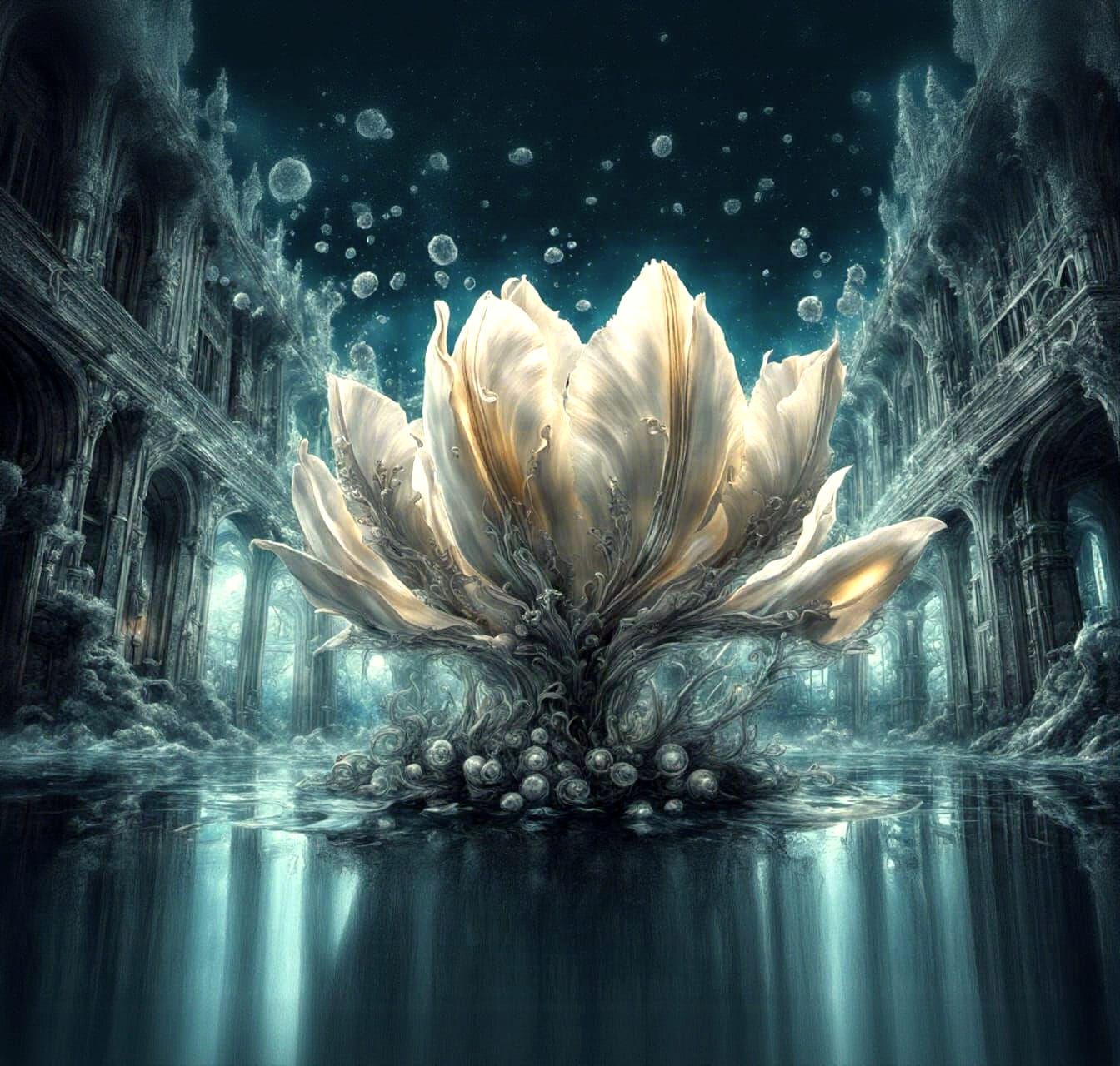 Celestial Silver Tulip King in Underwater City