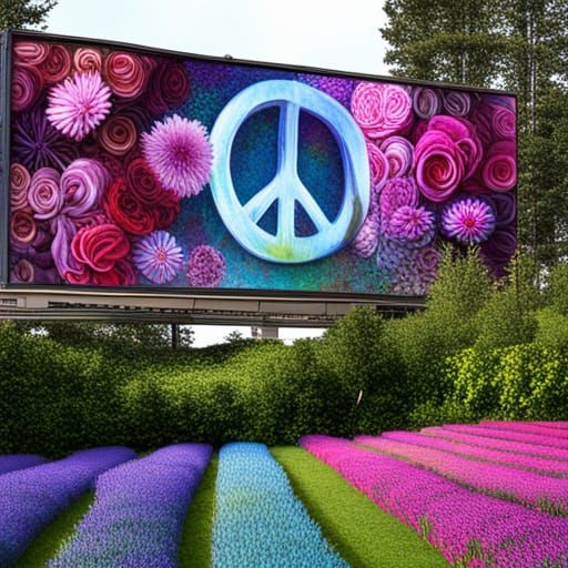 Peace Billboard in Digital Art Style