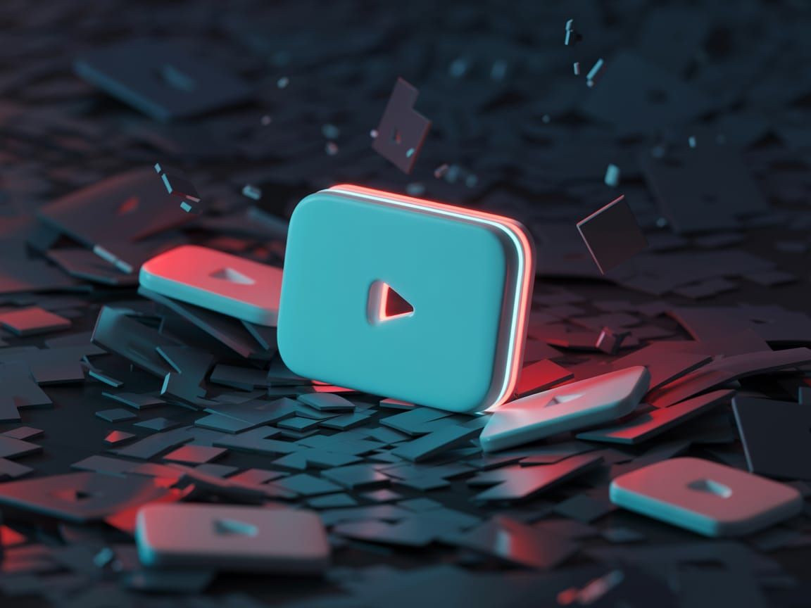 Vibrant Cyan YouTube Thumbnail Survives Digital Chaos