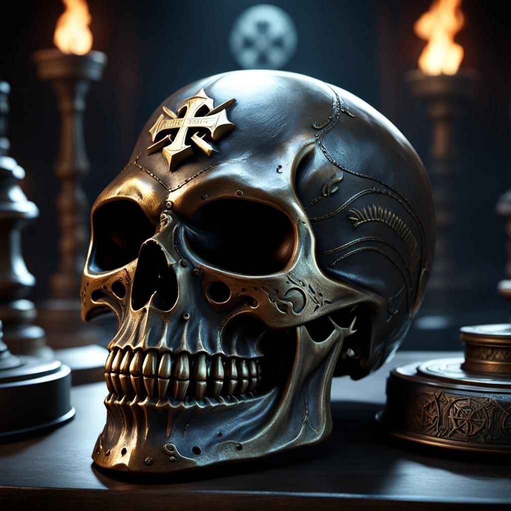 Apocalyptic Bronze Skull for Sorcery in Unreal Engine