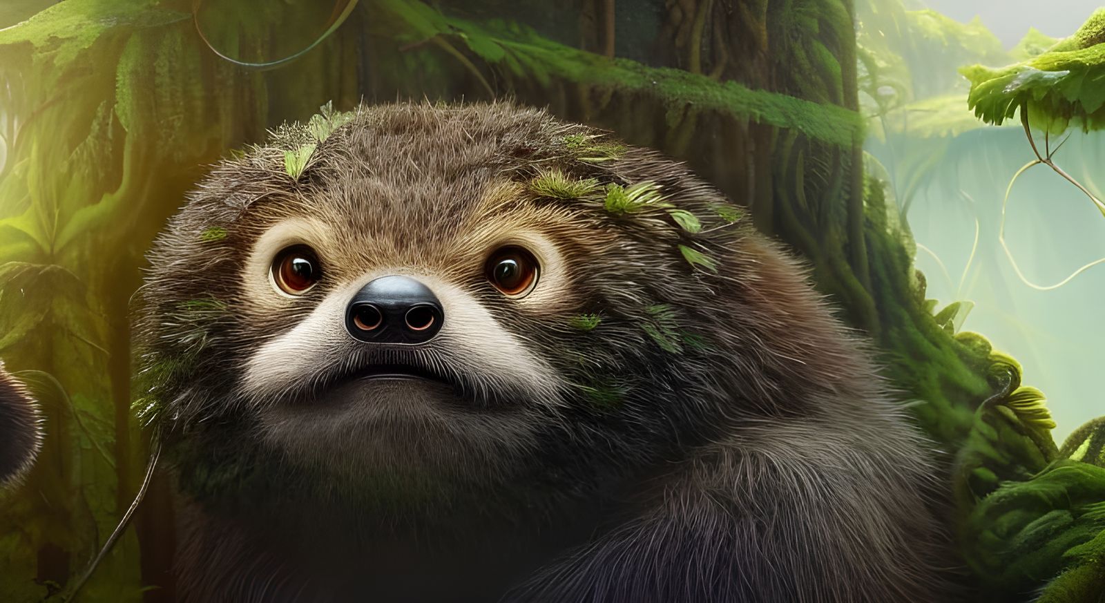Sloth with Chakras in Sci-Fi Horror Art