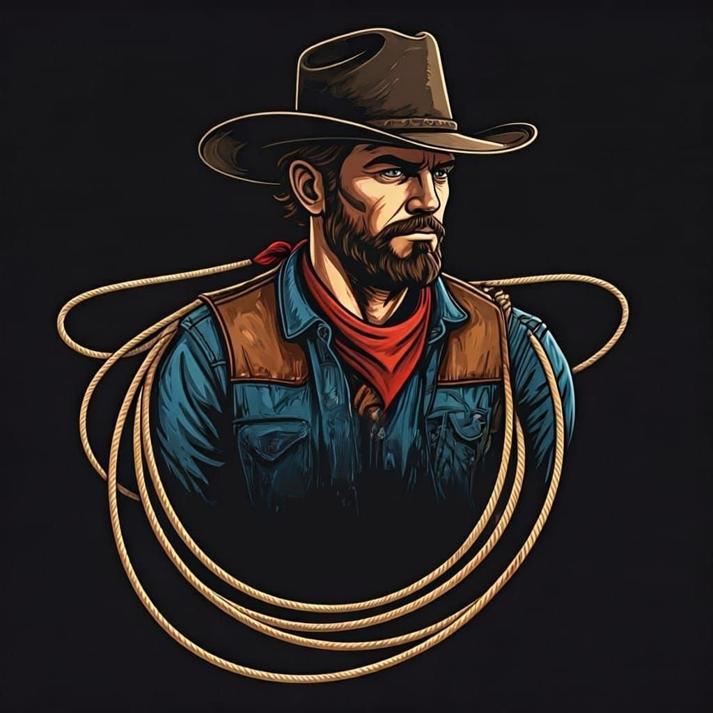 Cowboy Lasso Forms Engaging Quote Bubble