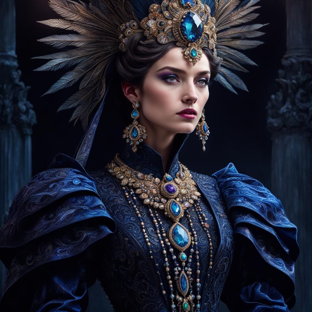 Gothic Gentlewoman Goddess in Impressionistic Style