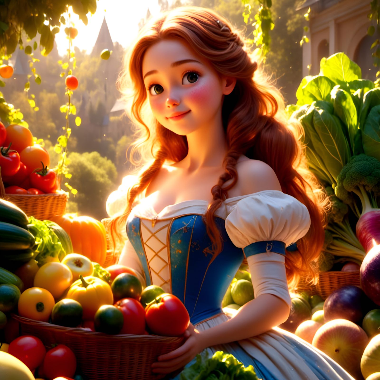 Princess Belle's Vegetable Garden: A Sunny Day