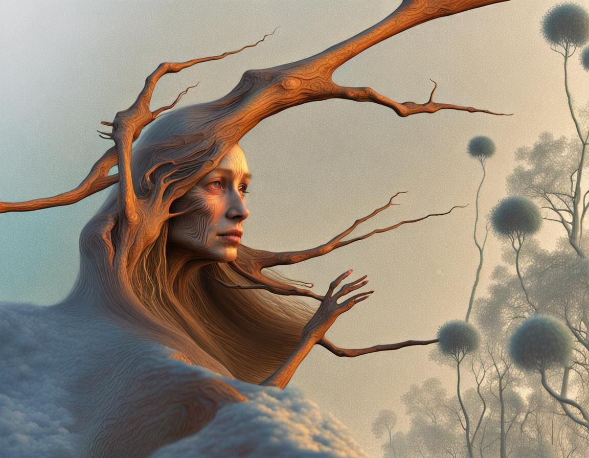 An odd-looking woman. Photorealistic hyperdetailed Zdzisław ...