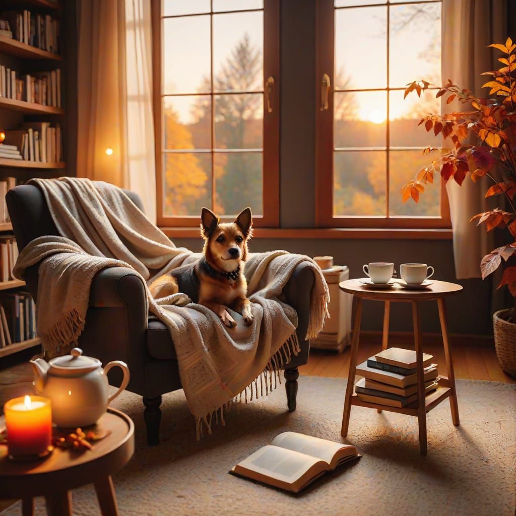 Inviting Cozy Room with Warm Autumn Colors