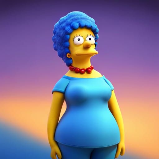 Marge Simpson as Pixar-Style 3D Art