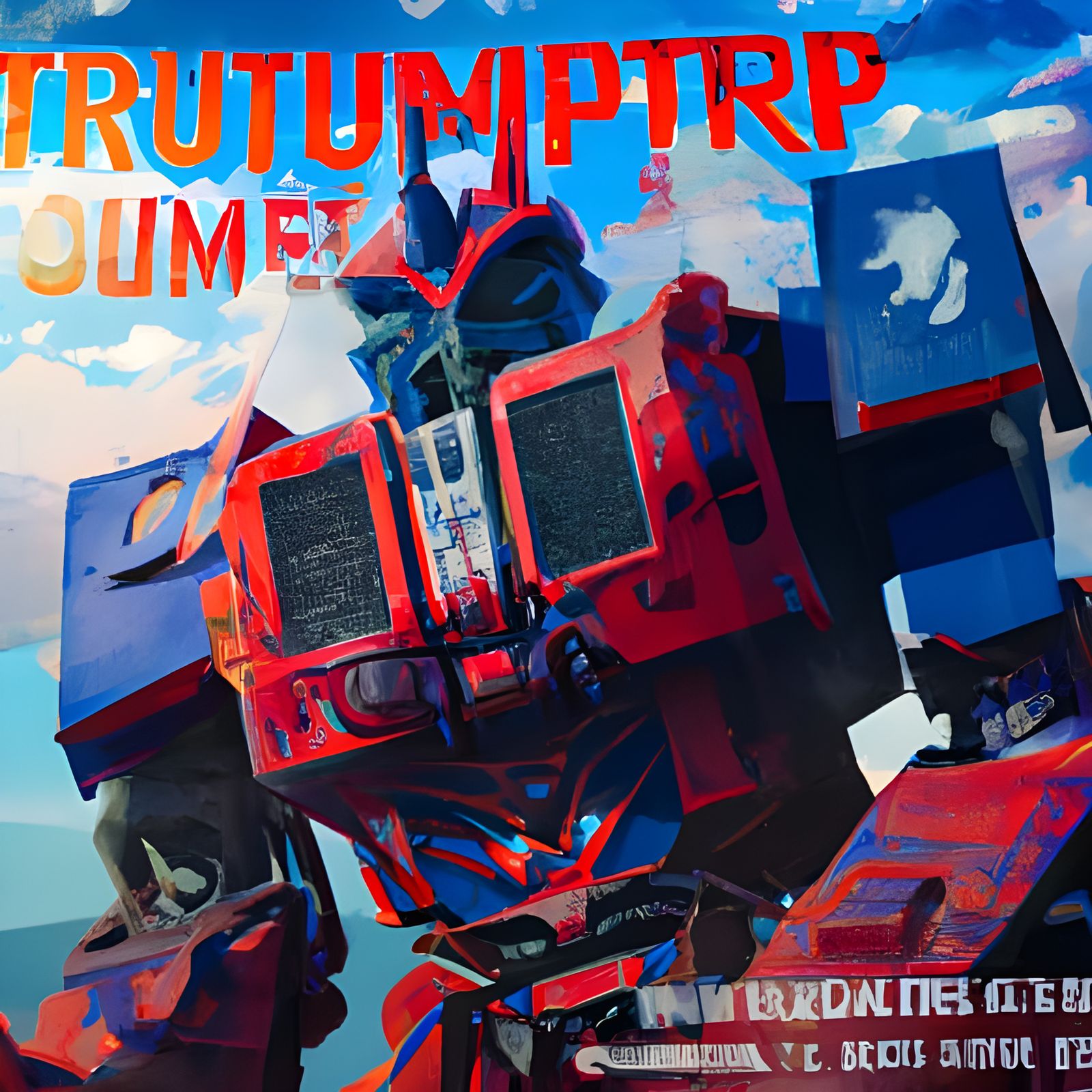 Optimus Prime in WW2 Propaganda Poster Style