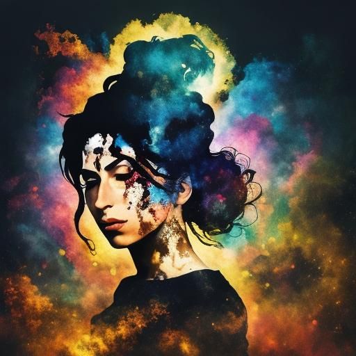 Amy Winehouse in Alcohol Ink Splatter Art
