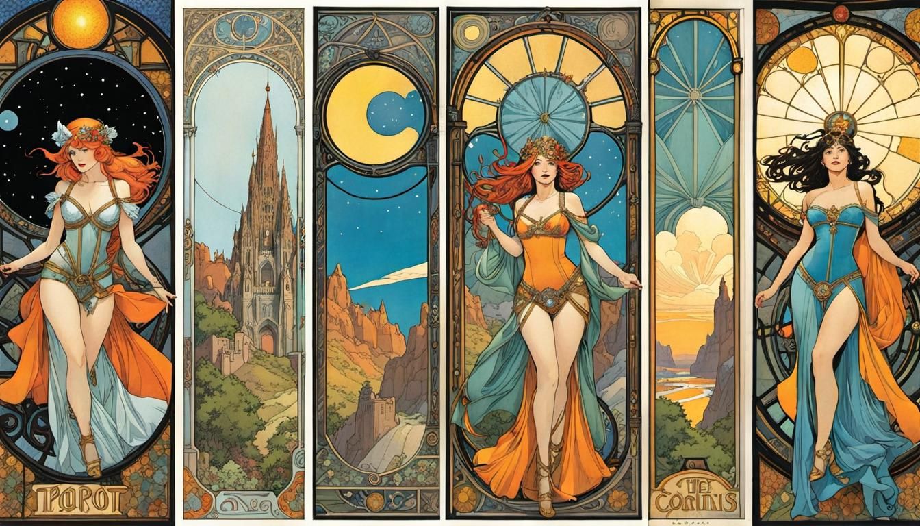 Comic Book Tarot Reader in Streamline Moderne Bus