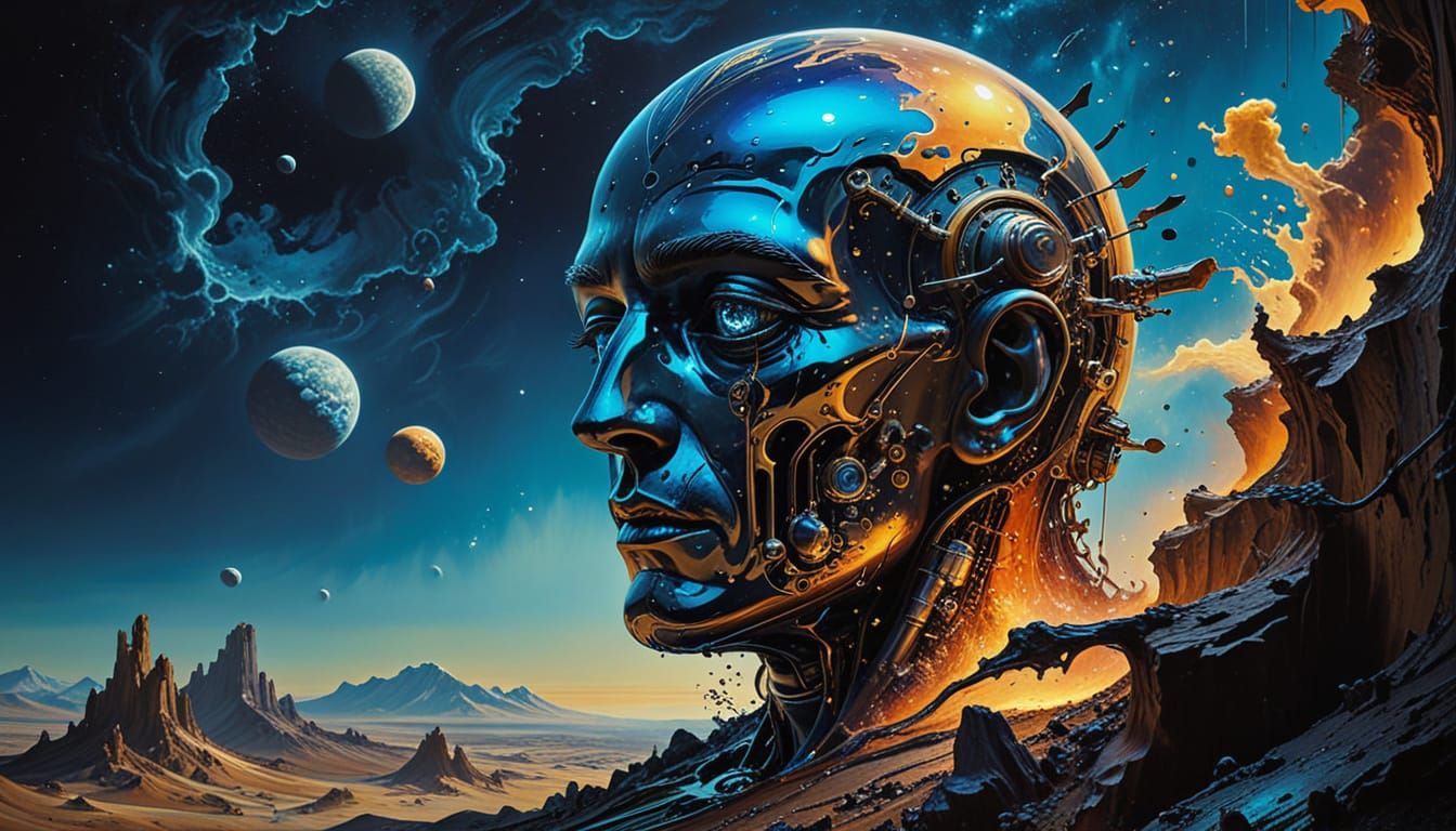 Epic Futuristic Cityscape in Brilliant Neon Lights