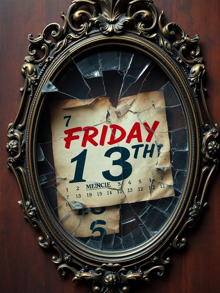 Fractured Mirror Reflects Friday the 13th in Surreal Style