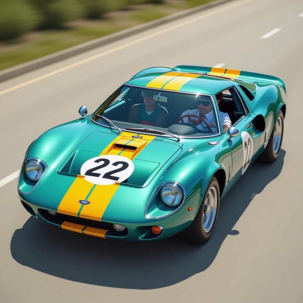 1962 Teal McLaren F1 Car with Yellow Stripe