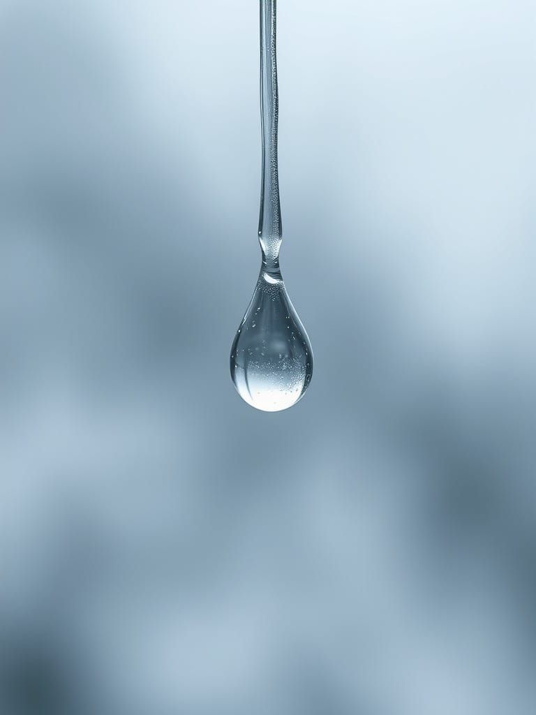 Raindrop in Ethereal Mist, Hyper-Realistic Style
