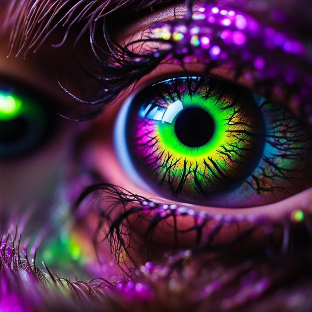 Creepy Zombie Eyes with Iridescent Galaxies