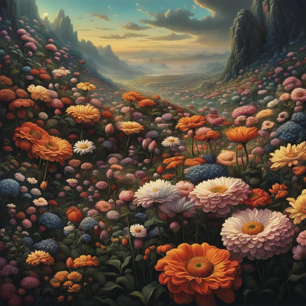 Flowers from 1970: A Digital Matte Painting