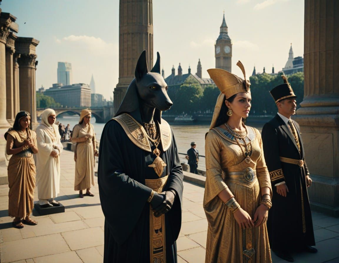 London in Alternate Timeline: Egyptian Temple by Thames