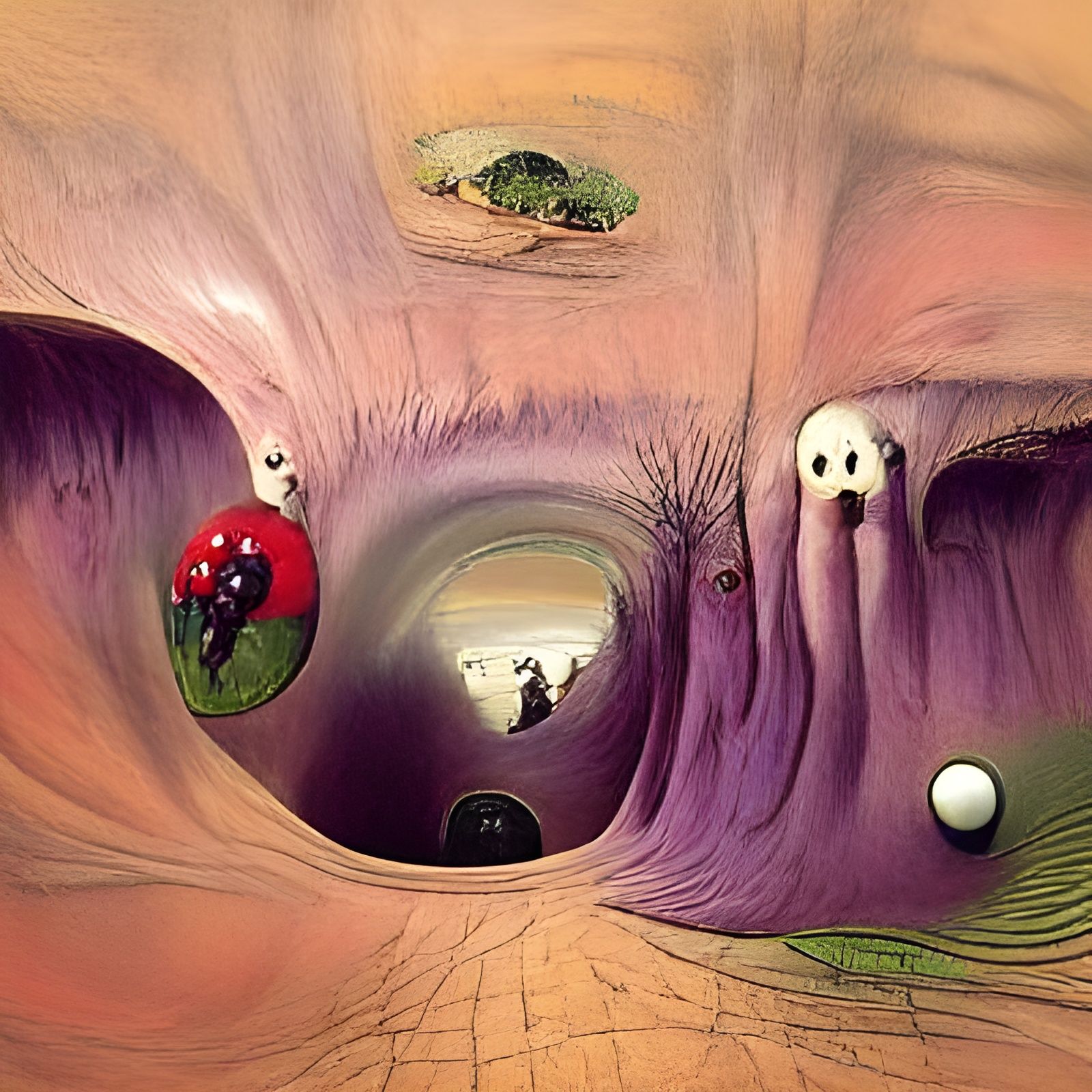 Surreal Multi-Colored Holes in Horror Art Style
