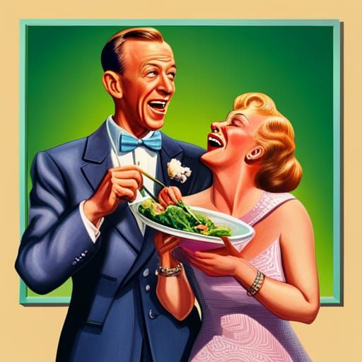 Fred Astaire and Ginger Rogers Salad Still Life