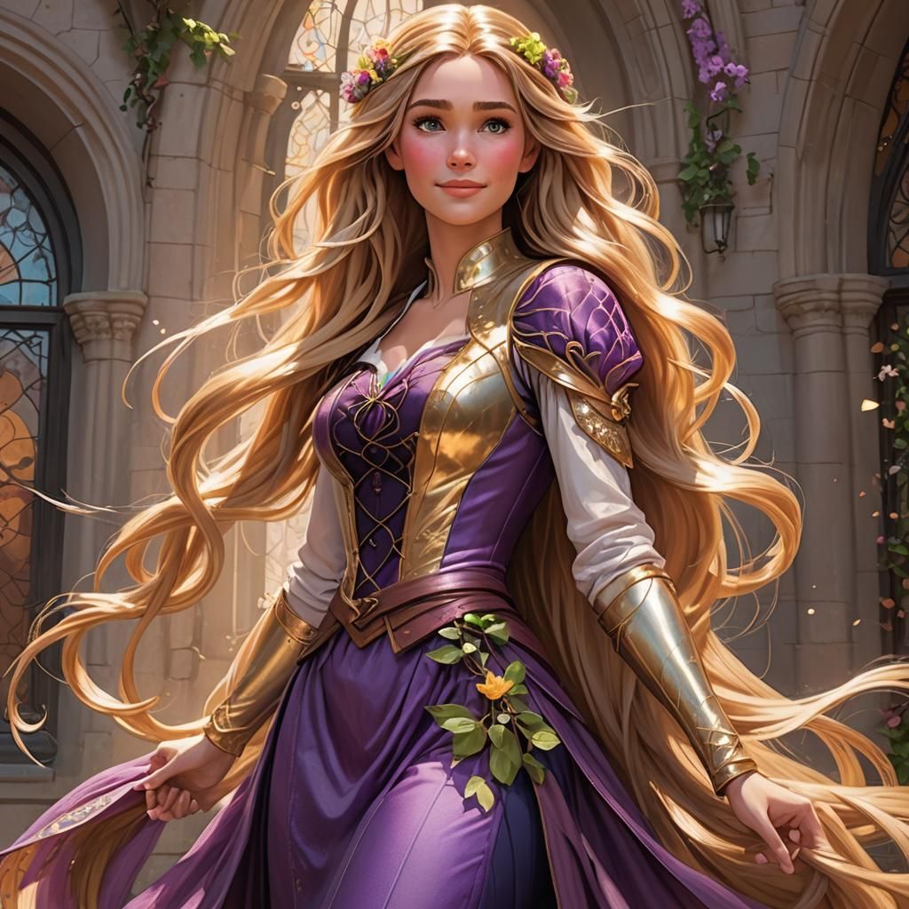 Rapunzel Vogue Portrait in Hyperdetailed Digital Art