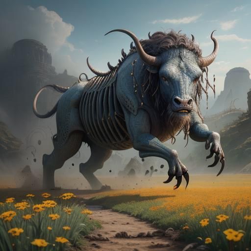 Surreal Stampede of Humanoid Noses in a Field