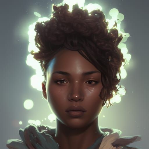 Hyperdetailed Portrait of a Woman in Art Nouveau Style