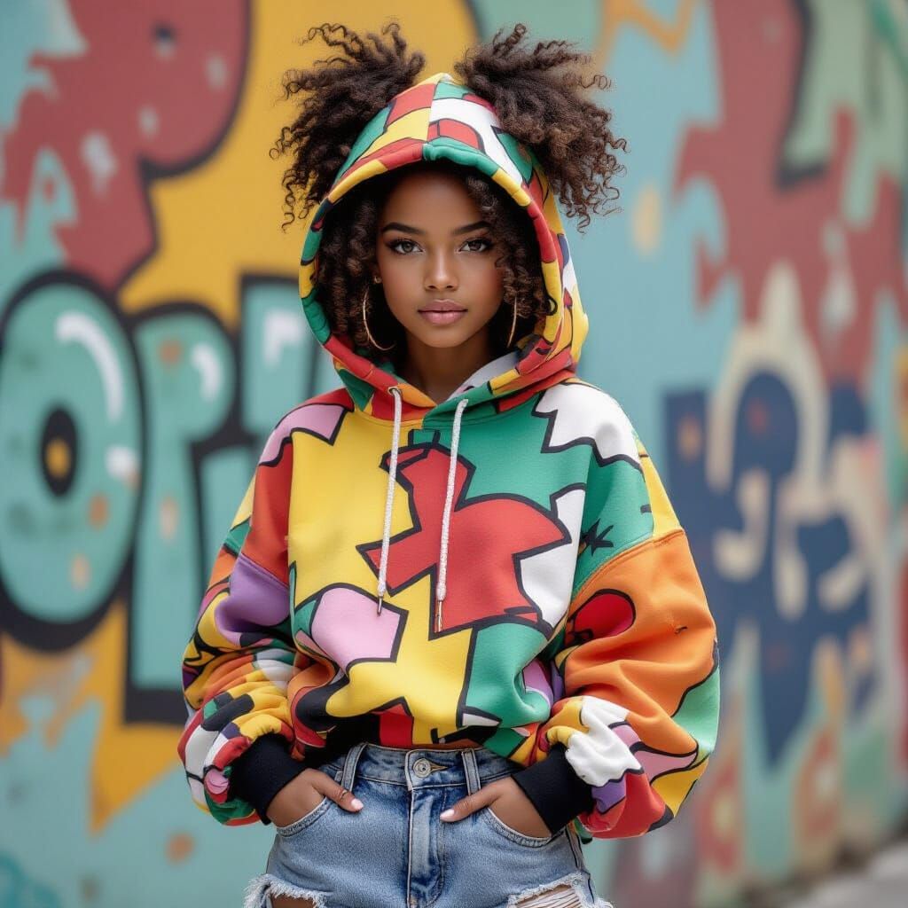 Girl in Pop Art Inspired Streetwear