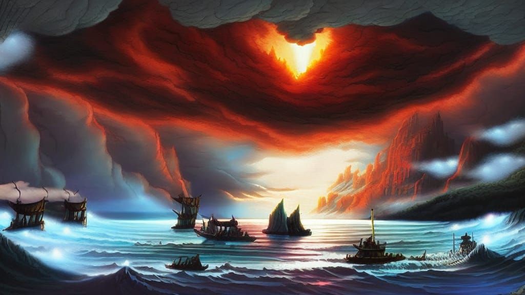 Neon Fantasy Tavern-Cellar in Digital Art Style