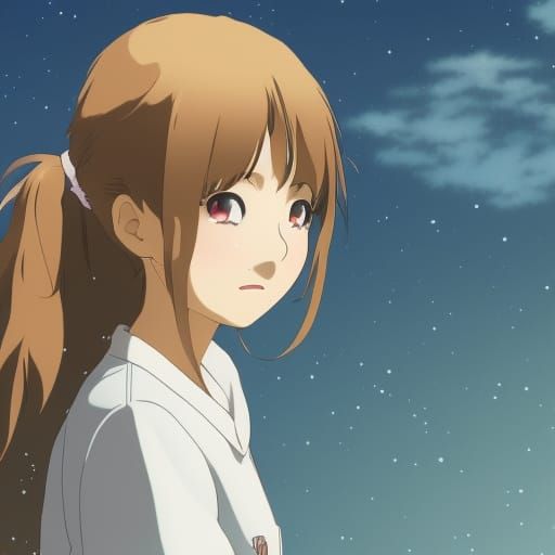 Anime Portrait of a Cute Girl in Ghibli Style