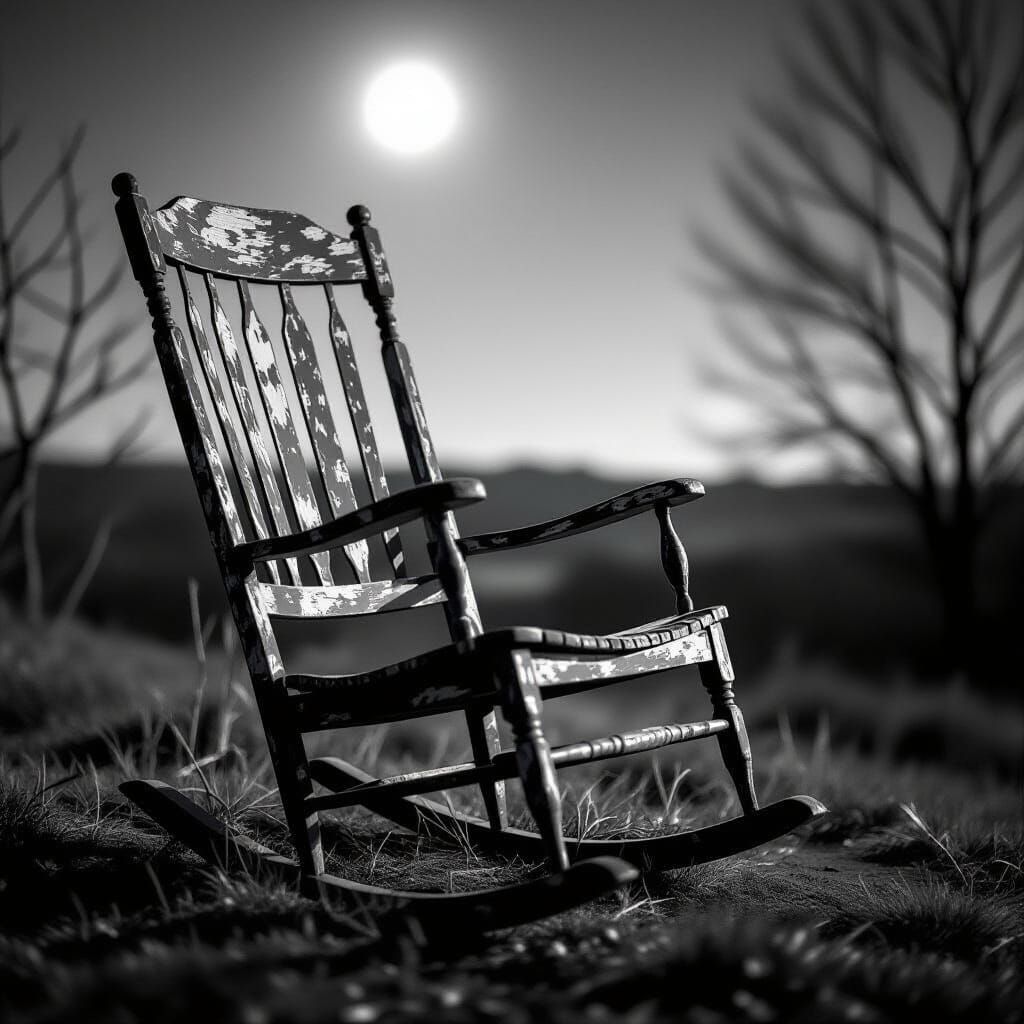Lunar Rocking Chair in High-Contrast Monochrome
