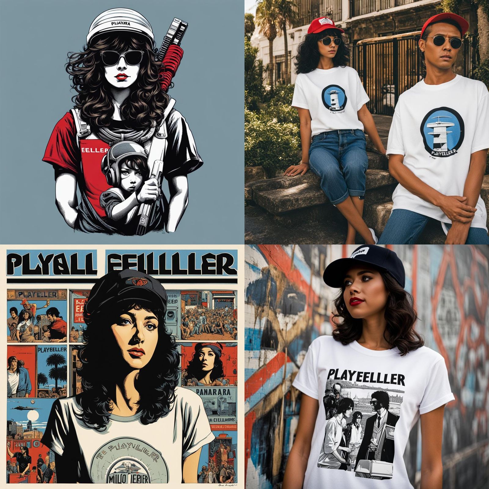 Playfeller T-Shirt Design in College Font Style