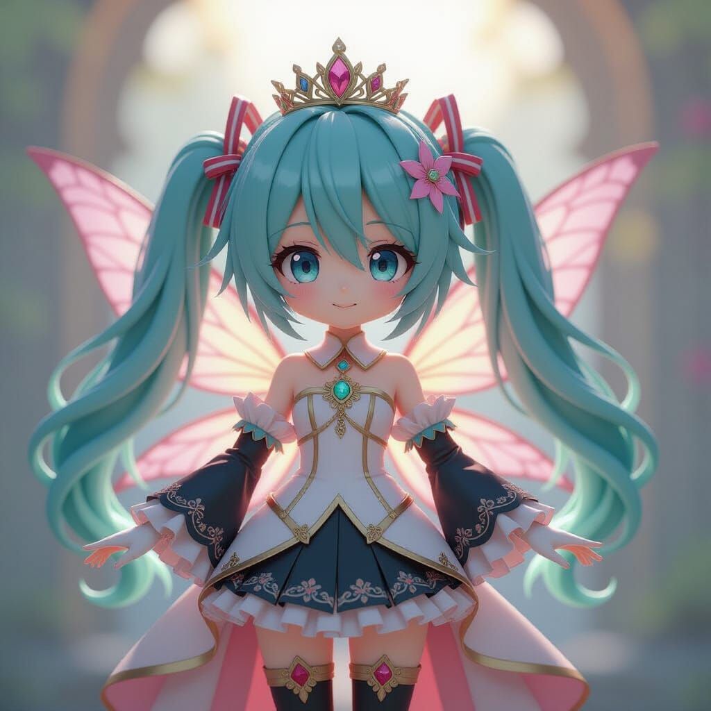 Hatsune Miku Fairy Princess in Detailed Digital Art